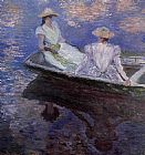 Claude Monet Young Girls in a Row Boat painting